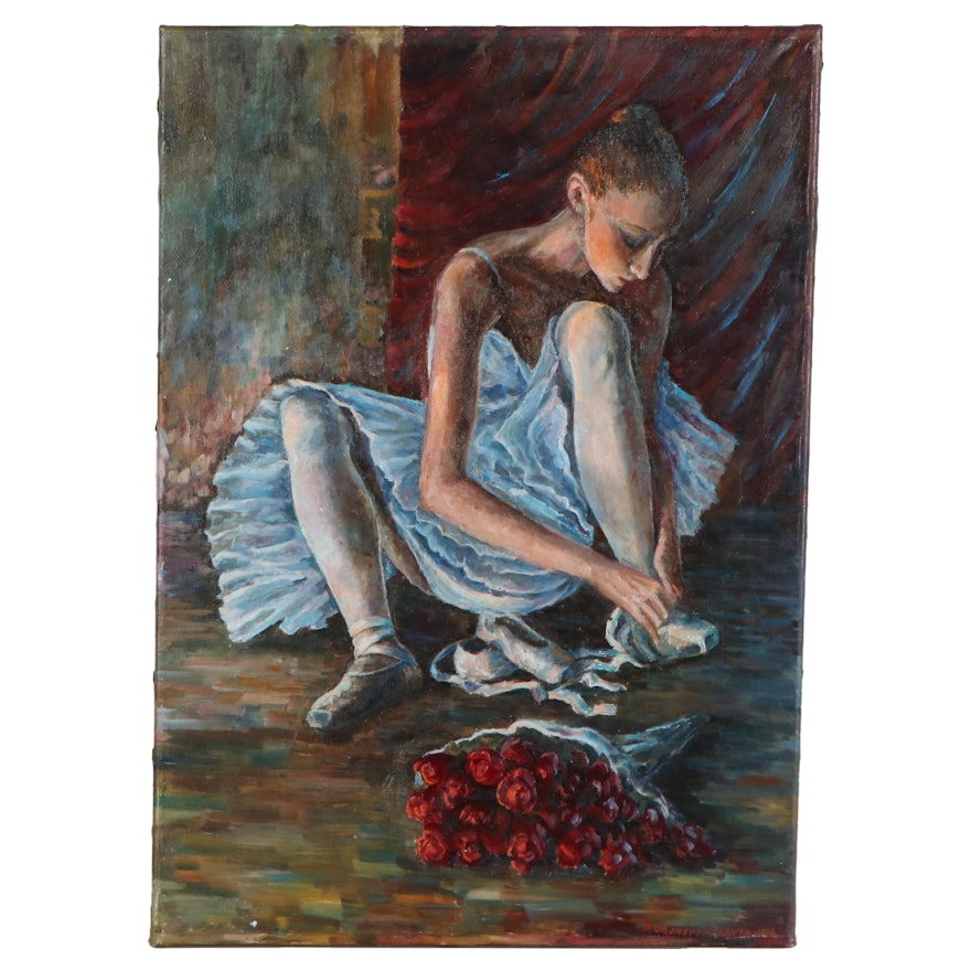 Nataliya Shlomenko Oil Painting "Backstage," 2010