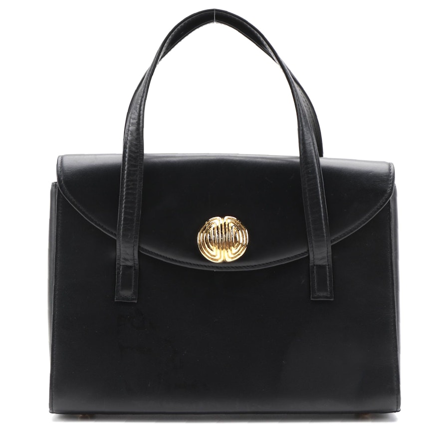 Givenchy Black Leather Dual Handle Bag