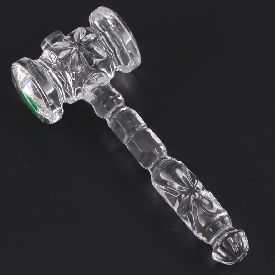 Kristalcolor Clear Crystal Gavel, Mid to Late 20th Century