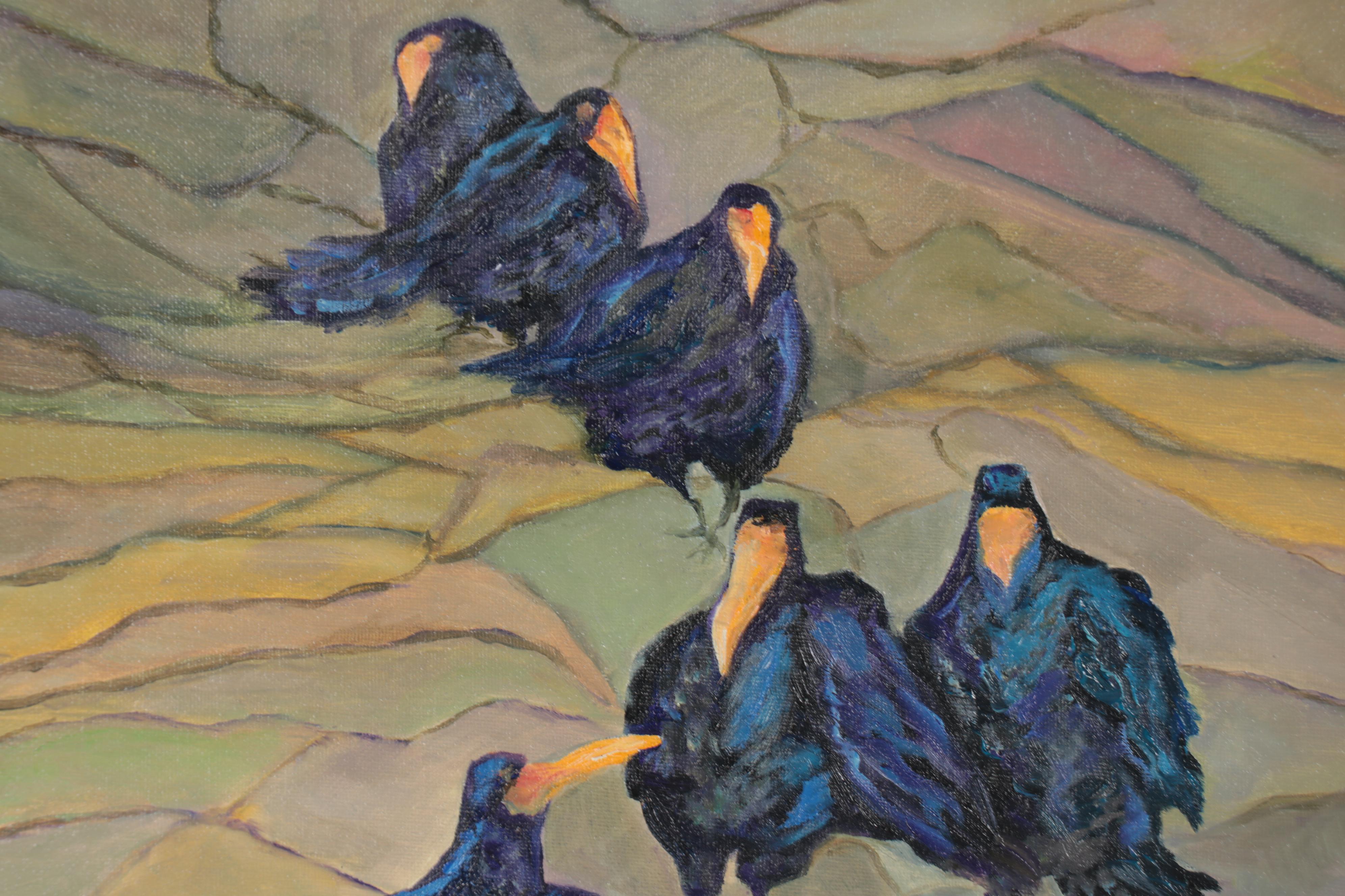 Larissa Sievers Oil Painting "Crow 'Murder'," 2021