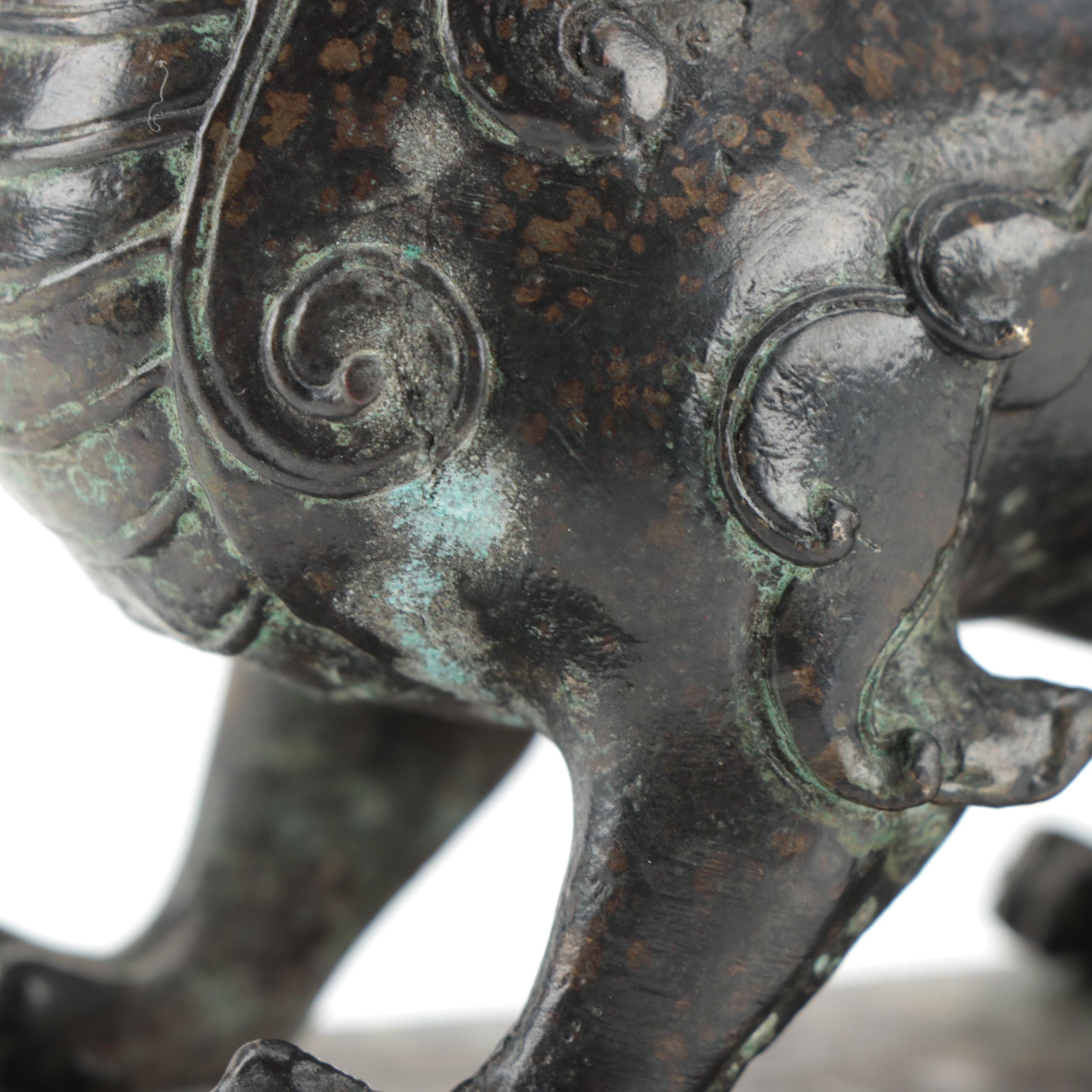 Chinese Cast Bronze Qilin Sculpture, Qing Dynasty