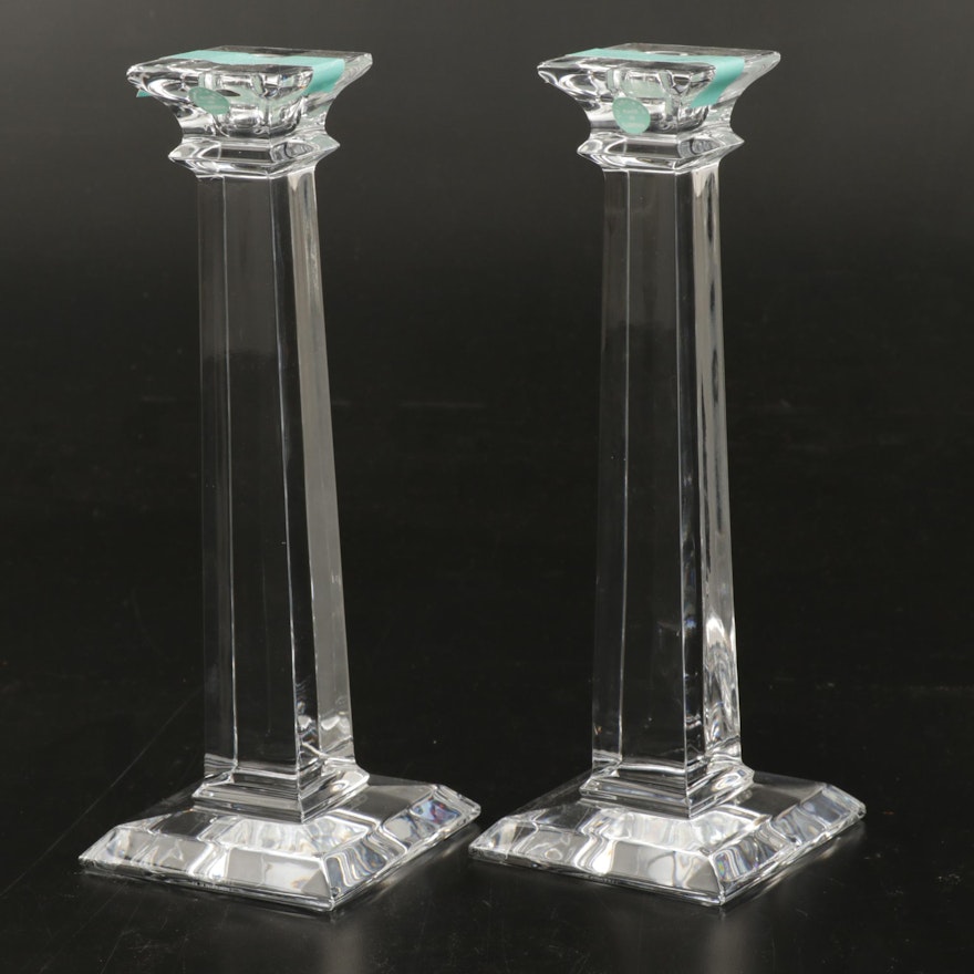 Pair of Tiffany & Co. "Classic" Crystal Candlesticks