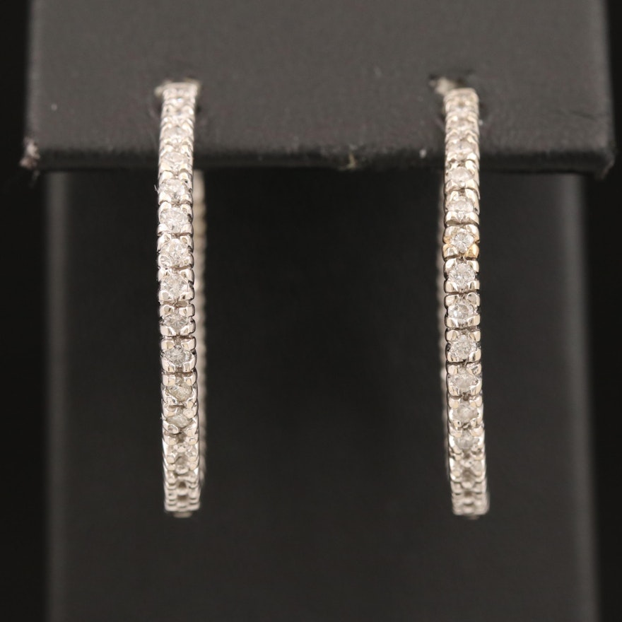 14K Diamond Inside-Out Hoop Earrings