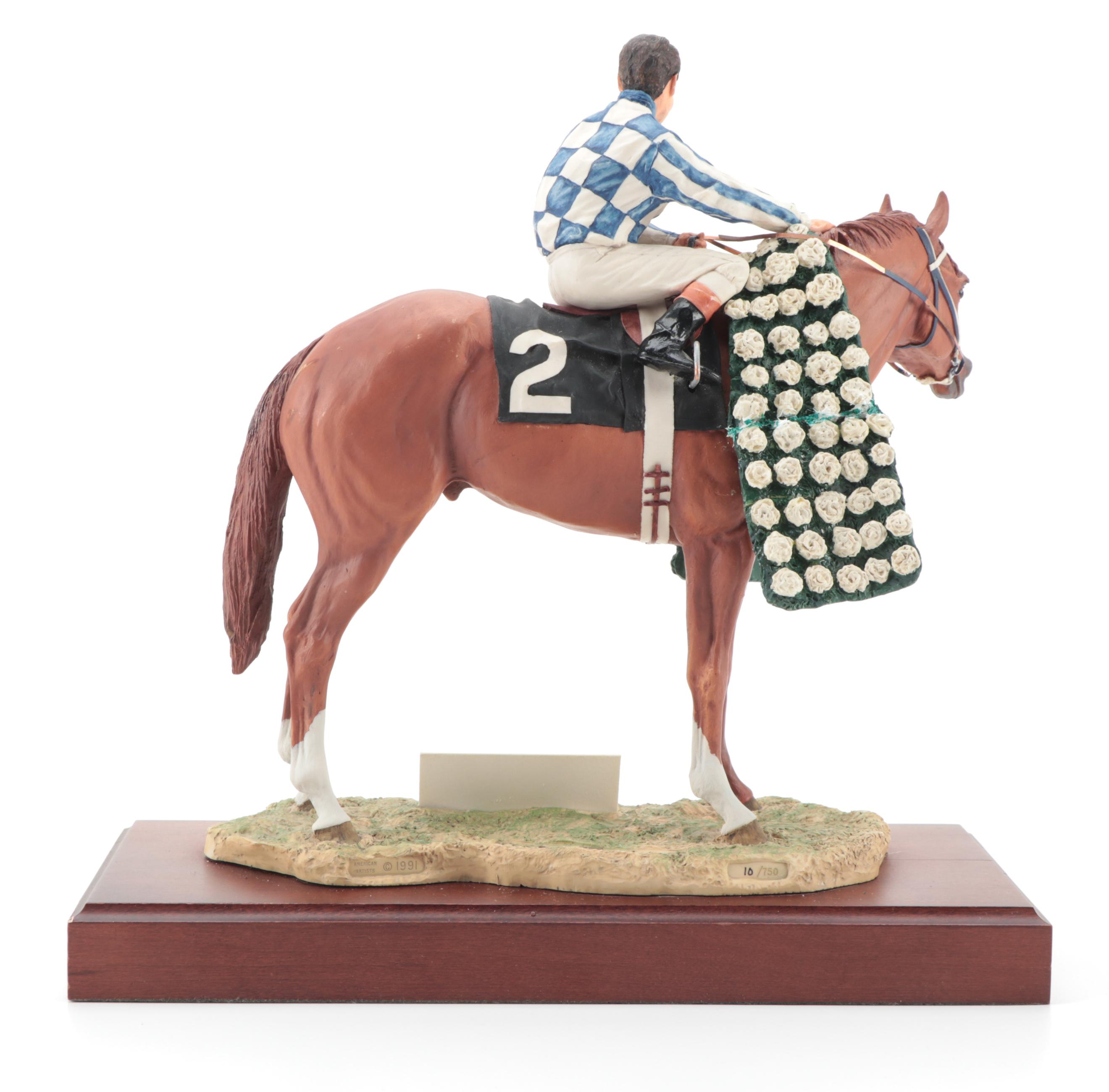 Cold Cast Porcelain Sculpture "Secretariat, Ron Turcotte Up"