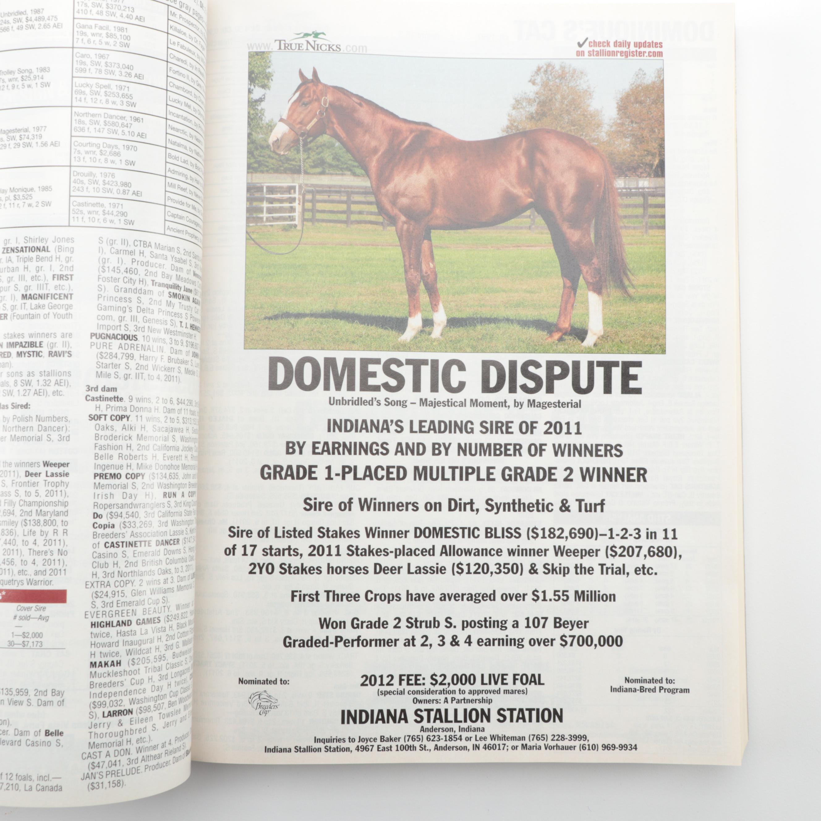 "The Blood-Horse Stallion Register," 2008–2012