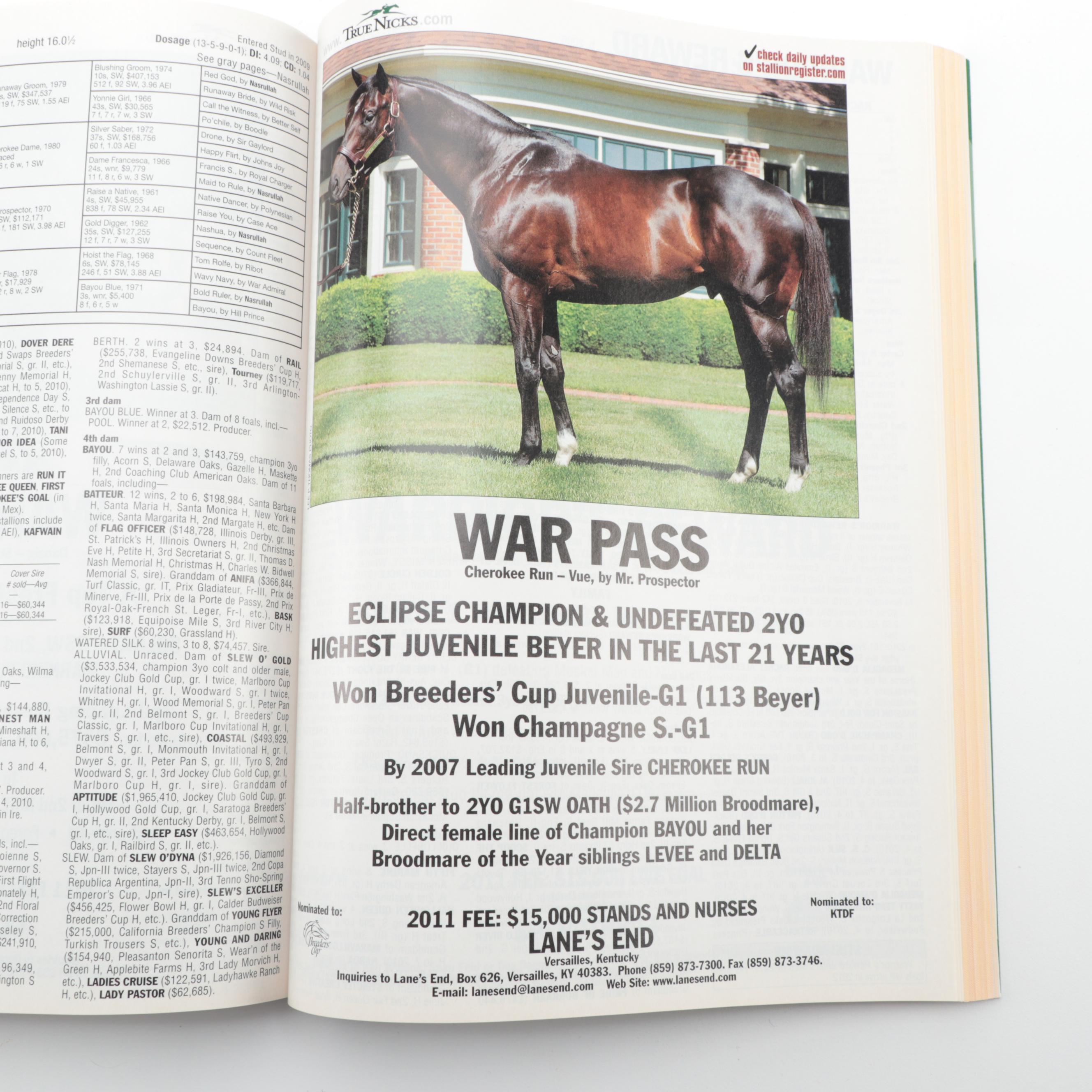 "The Blood-Horse Stallion Register," 2008–2012