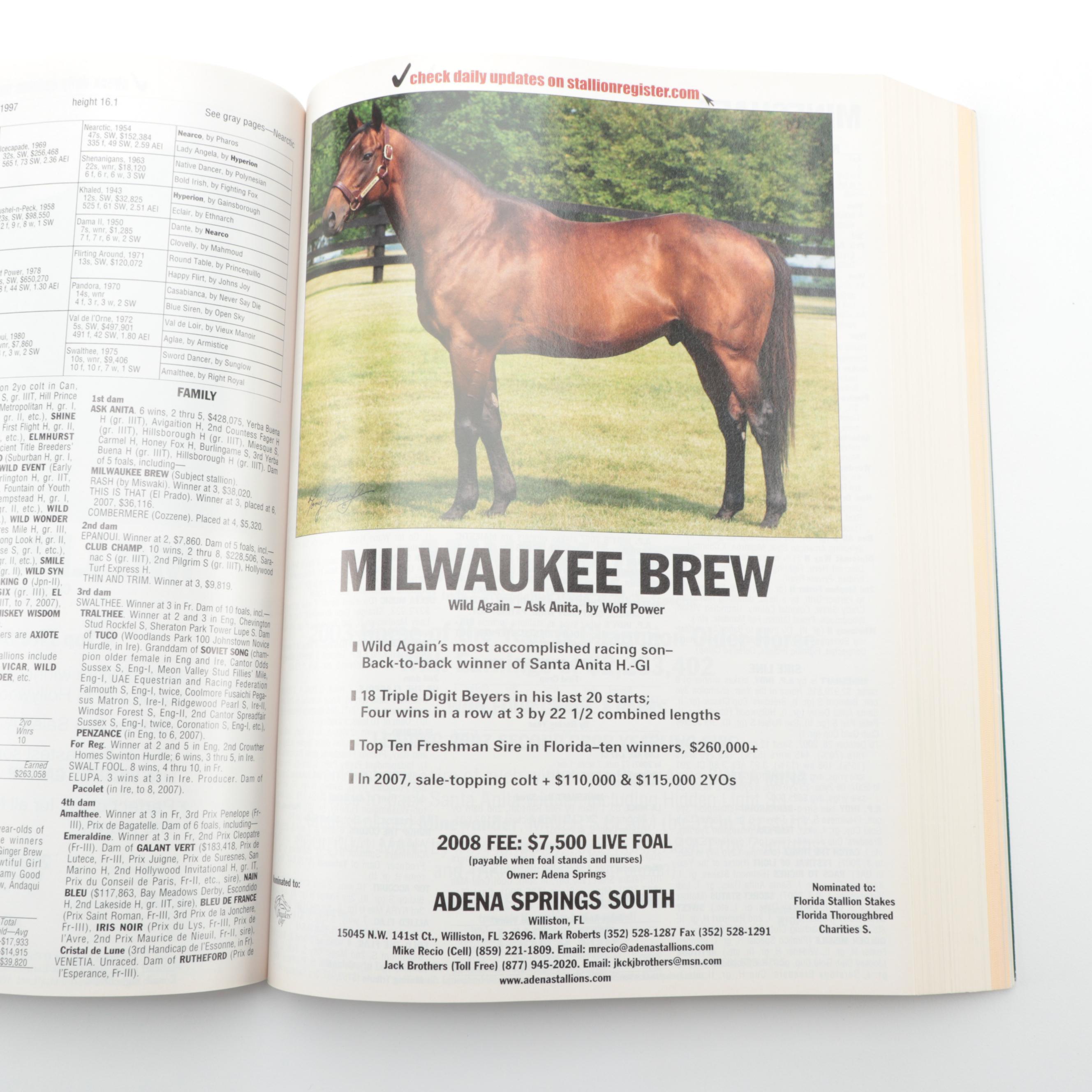 "The Blood-Horse Stallion Register," 2008–2012