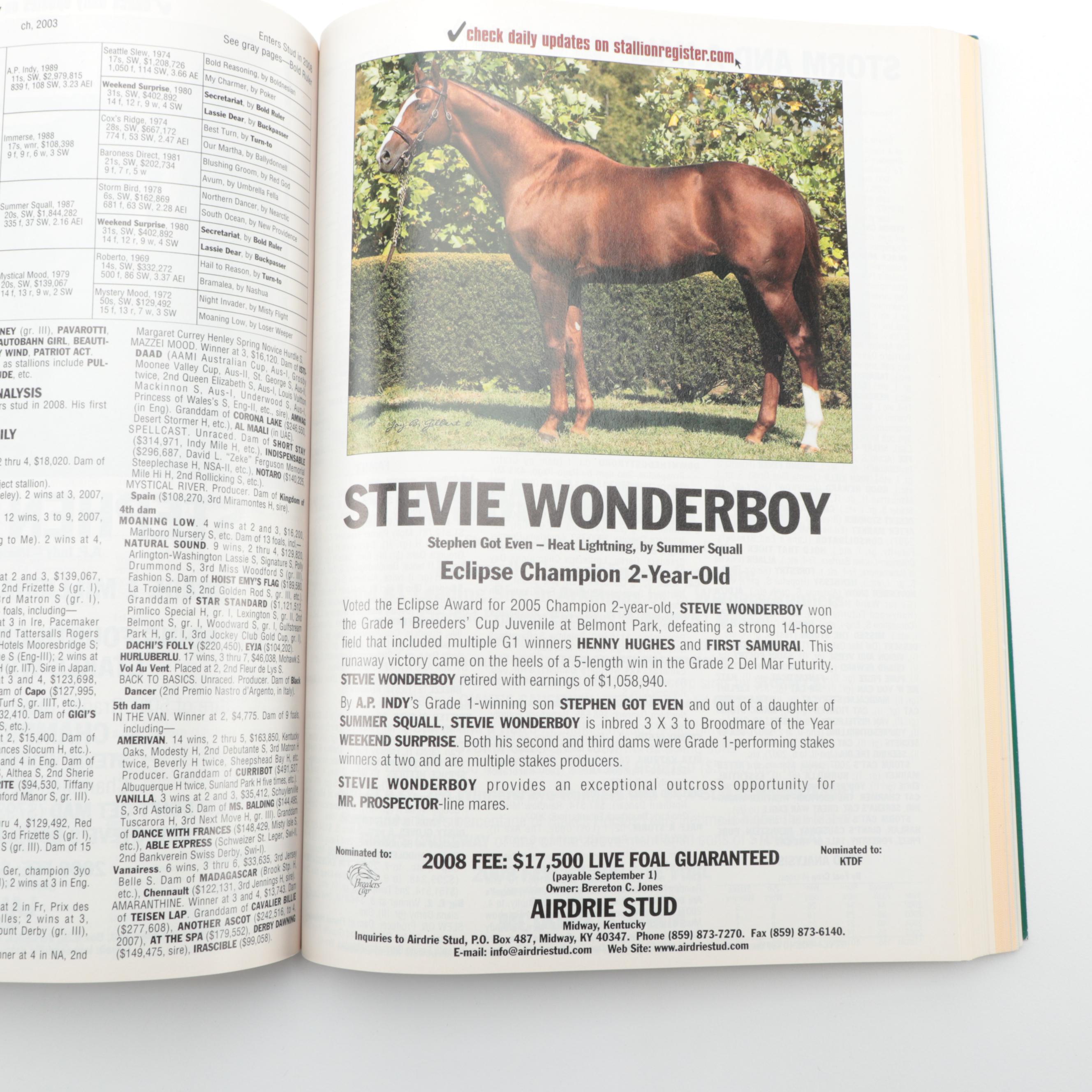 "The Blood-Horse Stallion Register," 2008–2012