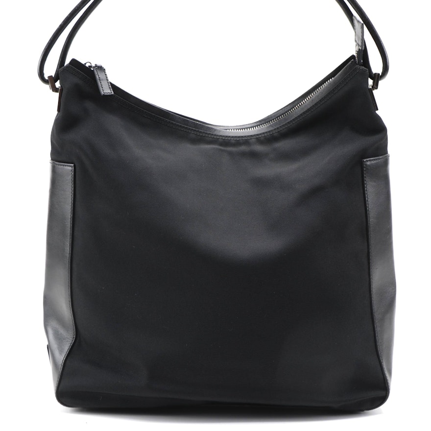 Gucci Hobo Bag in Black Nylon and Leather