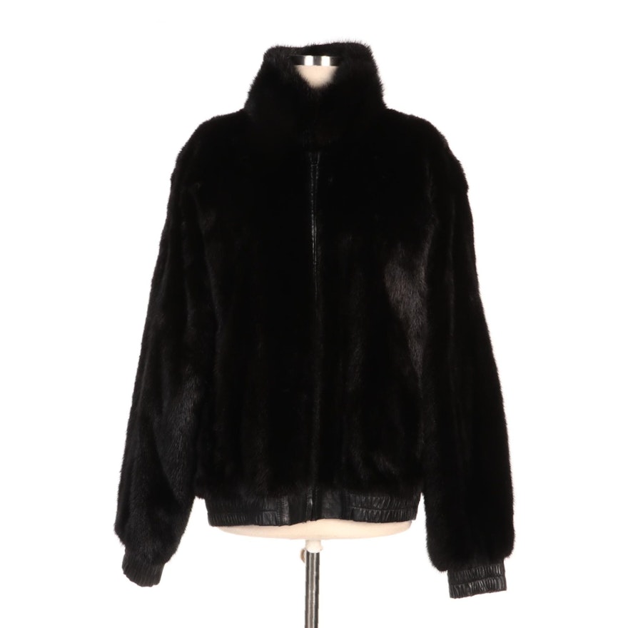 Reversible Black Mink Fur and Leather Jacket from Stanley Rich Furrier