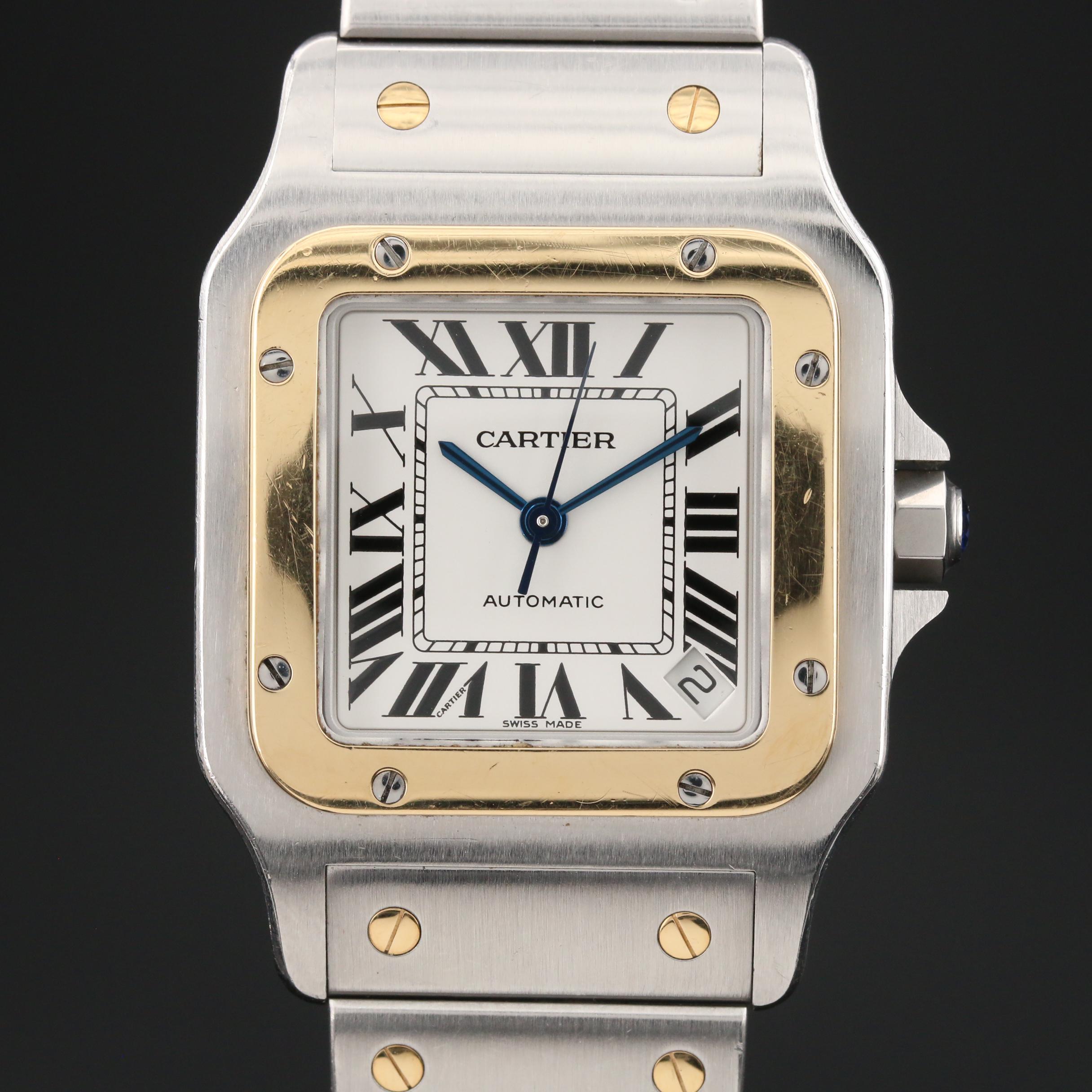 Cartier "Santos Galbee XL" 18K Gold and Stainless Steel Automatic Watch