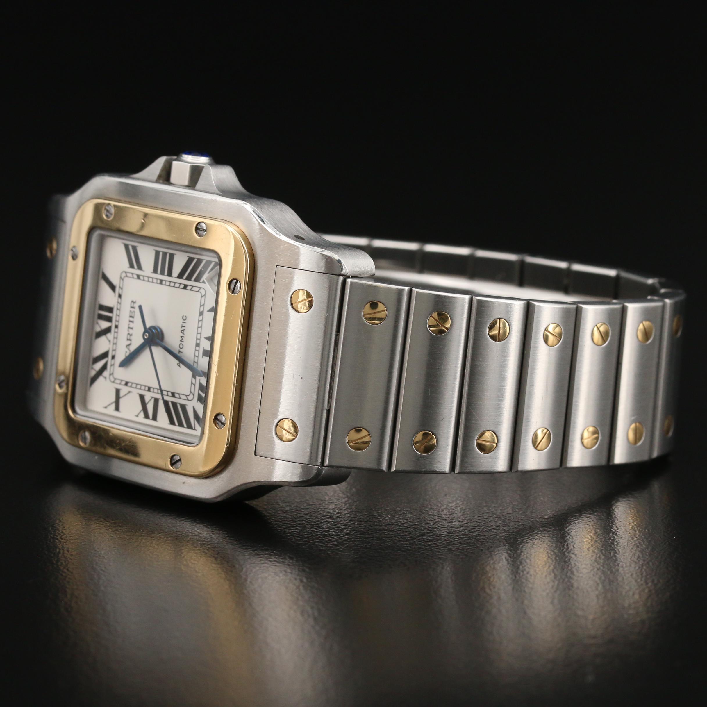 Cartier "Santos Galbee XL" 18K Gold and Stainless Steel Automatic Watch