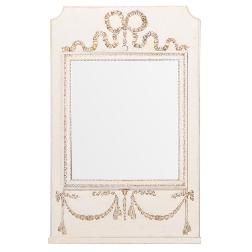 Louis XVI Style Painted and Parcel-Gilt Mirror, 20th Century