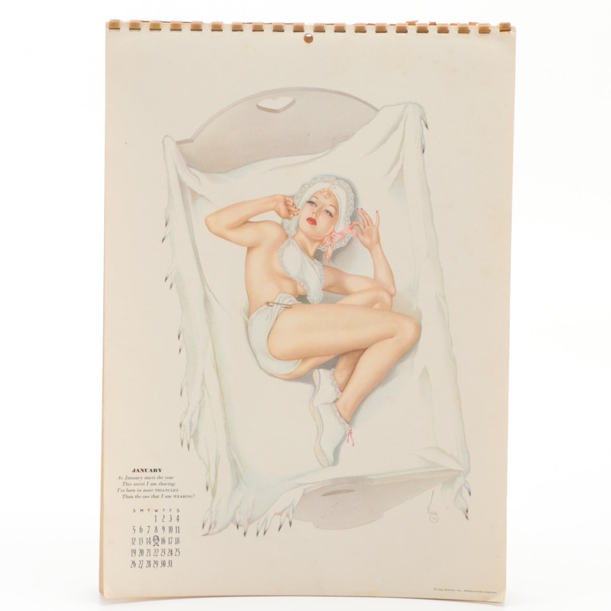 Varga Girls Pin-Up Print 1941 Calendar For Esquire Magazine