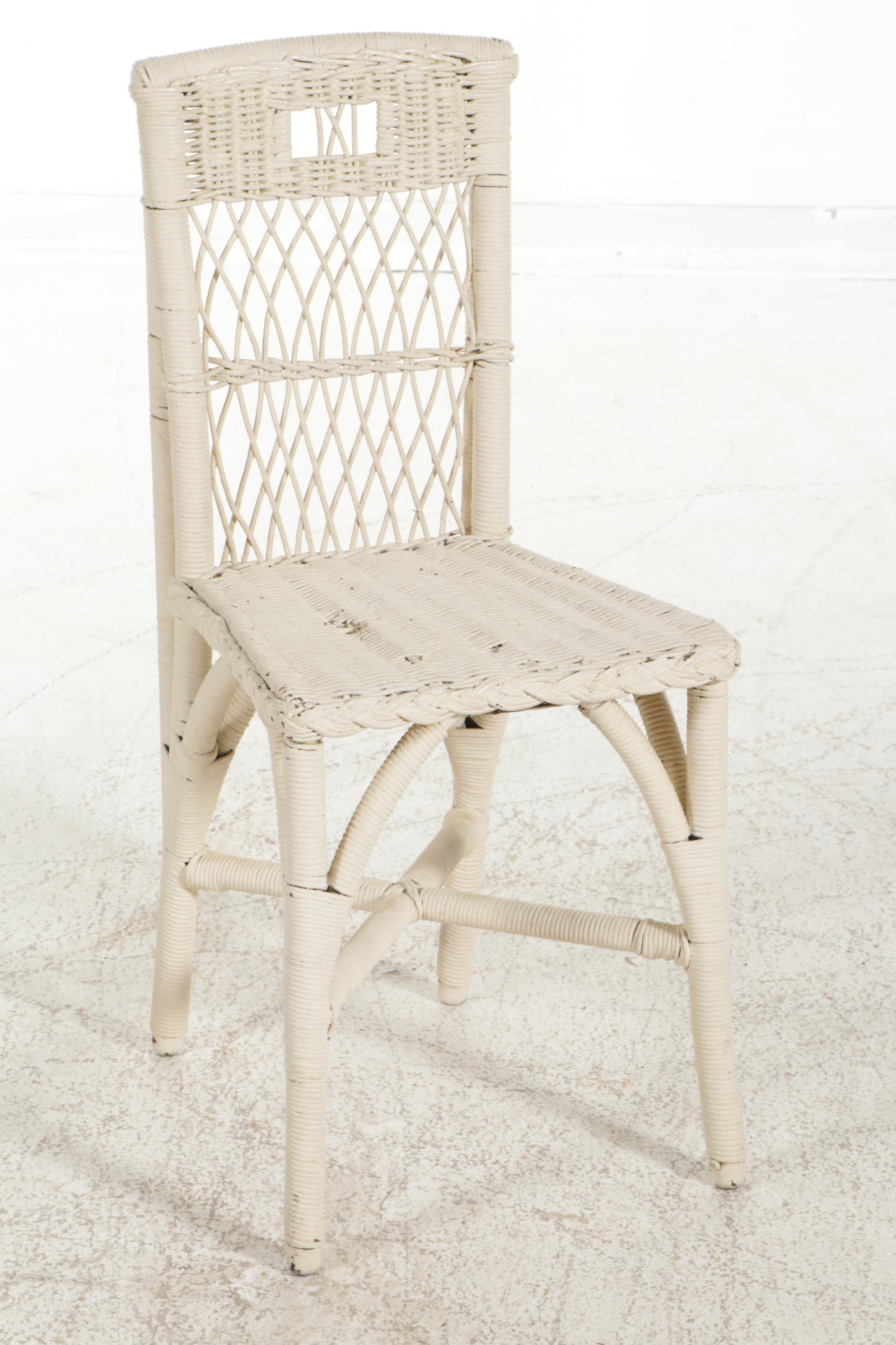 Kaltex Furniture Wood and Wicker Desk with Chair, Mid to Late 20th Century