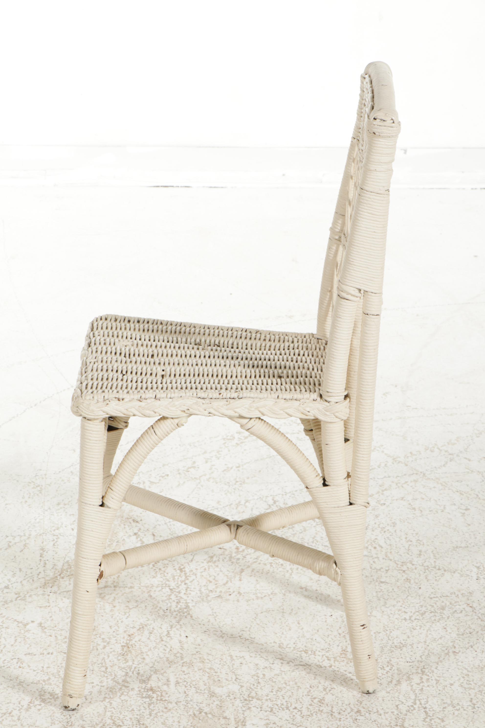 Kaltex Furniture Wood and Wicker Desk with Chair, Mid to Late 20th Century