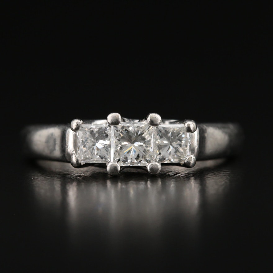 Platinum Diamond Three Stone Ring