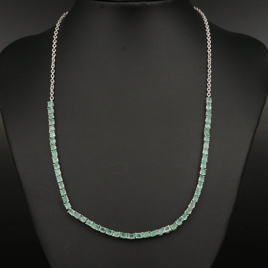 Sterling Emerald Necklace