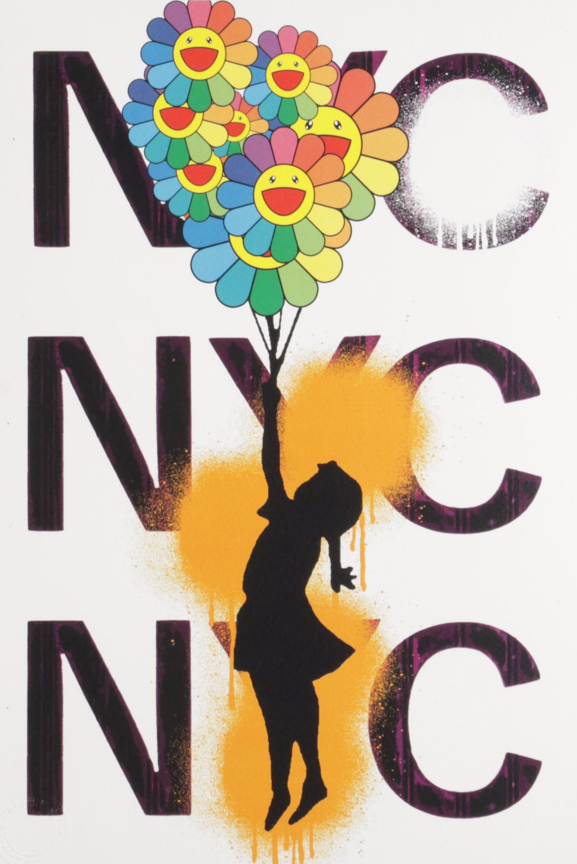 Death NYC Pop Art Graphic Prints, New York and Tokyo "Ballon Girl," 2020