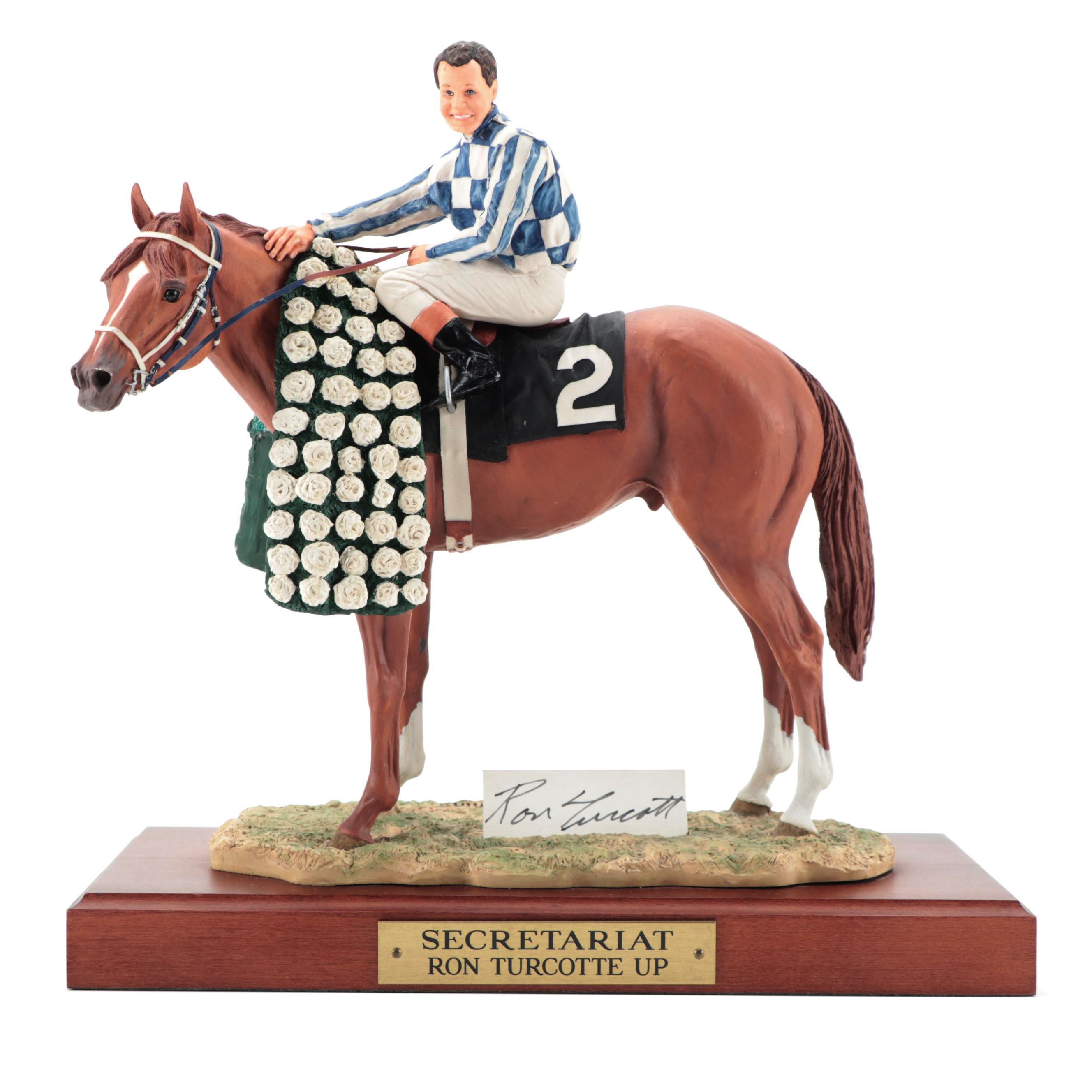Cold Cast Porcelain Sculpture "Secretariat, Ron Turcotte Up"