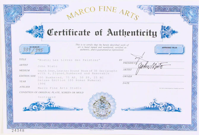 John Nieto Serigraph "Wolf Drinking Water by Moonlight"