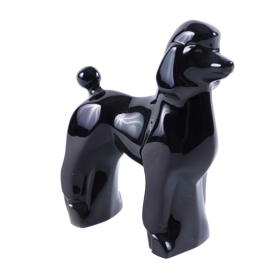 Baccarat Black Poodle Crystal Figurine