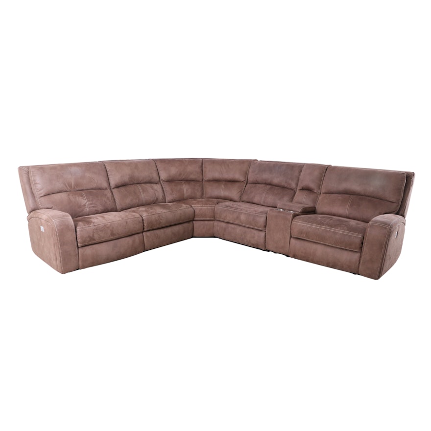 Faux Microsuede Reclining Sectional Sofa