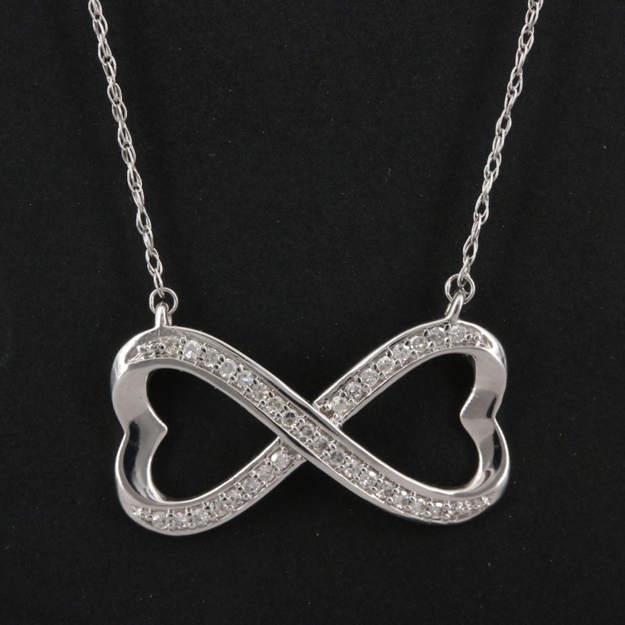 14K Diamond Infinity Heart Necklace