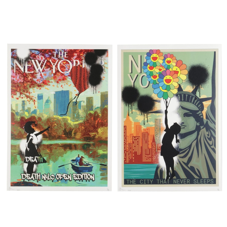 Death NYC Pop Art Graphic Prints "Balloon Girl" and "OPXA10"