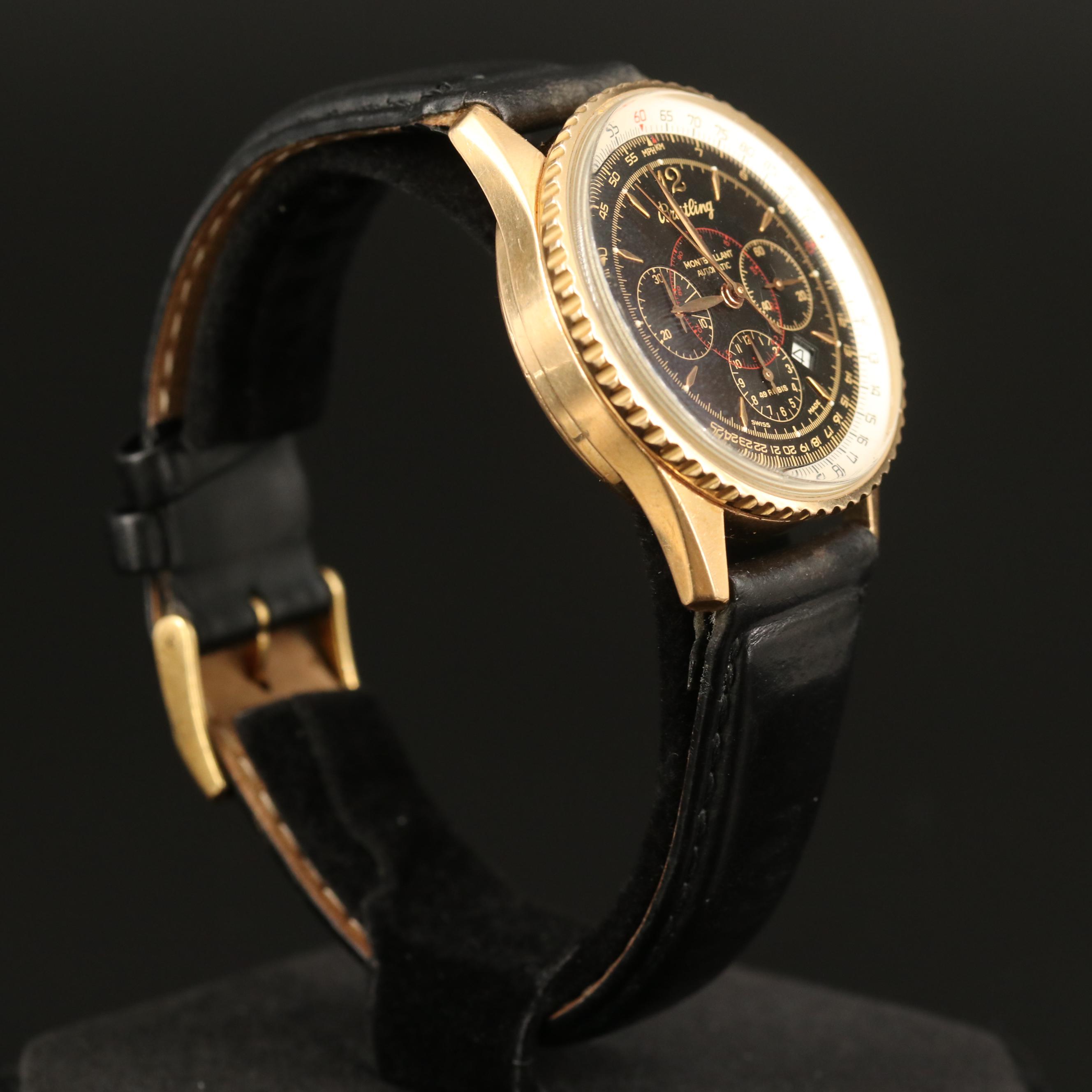 Breitling "Montbrilliant" 18K Rose Gold Automatic Chronograph Watch