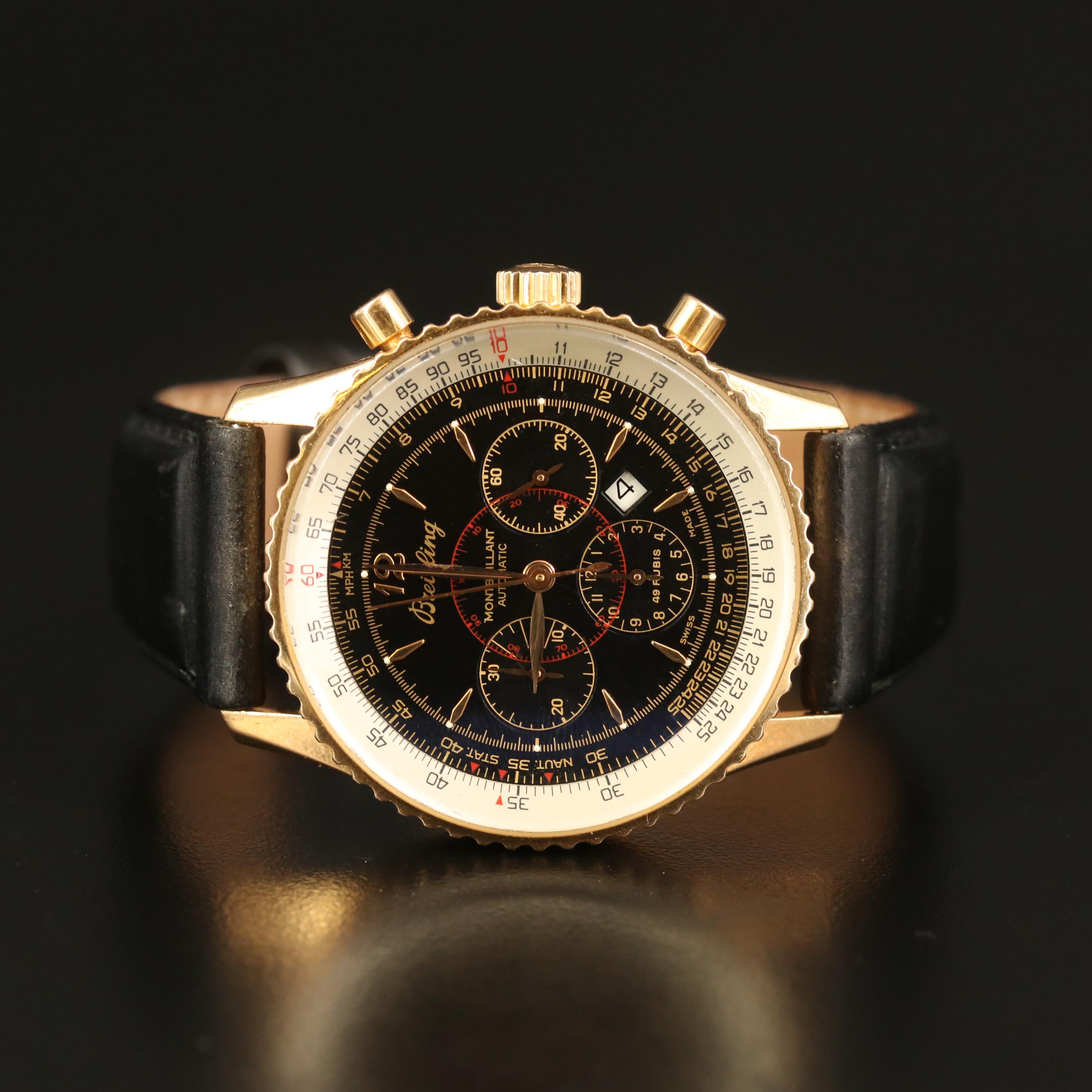 Breitling "Montbrilliant" 18K Rose Gold Automatic Chronograph Watch