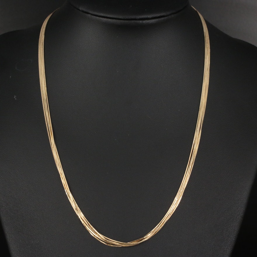 14K Multi-Strand Chain Necklace