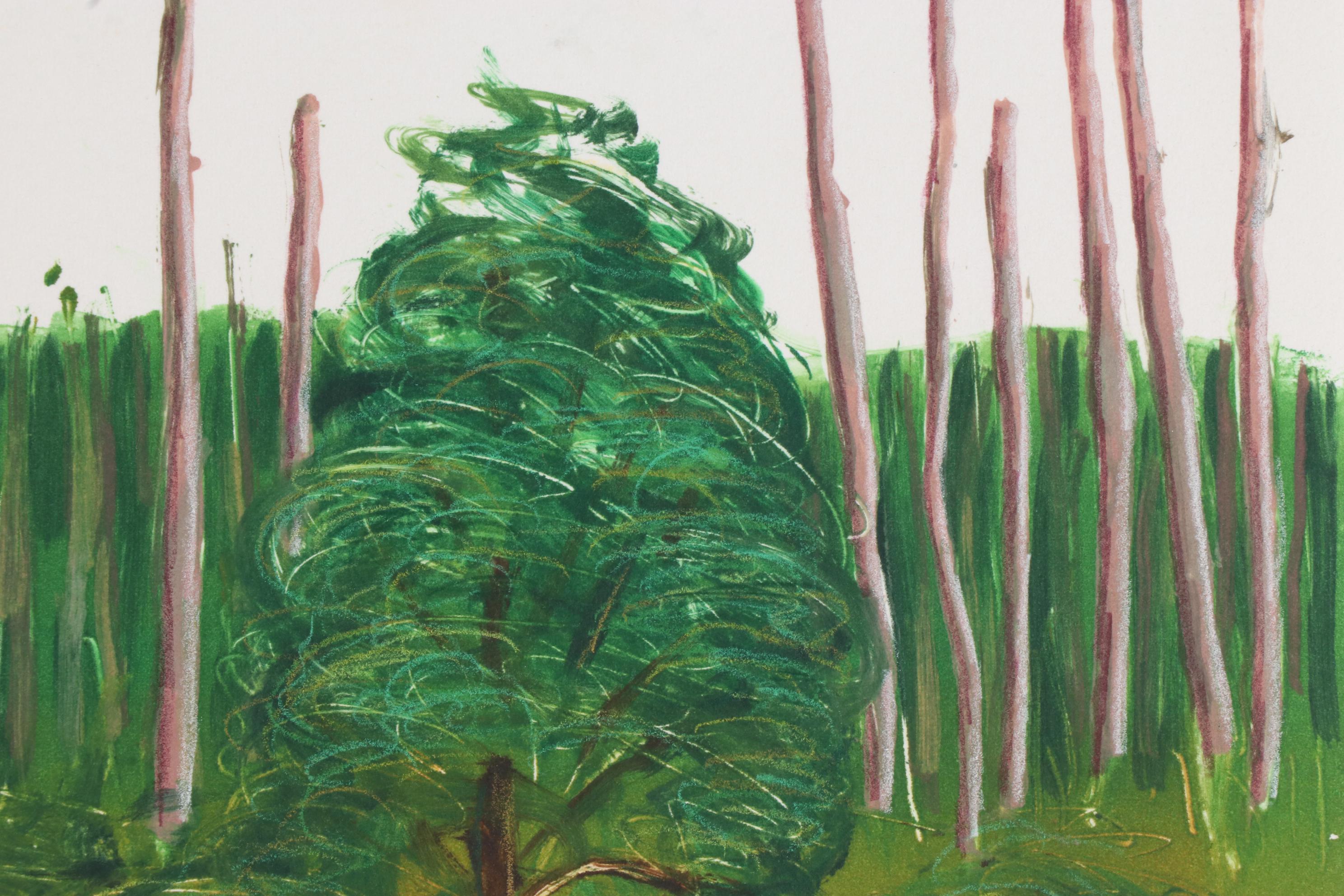 Thomas Norulak Monotype "Cook Forest From the Porch," 1997