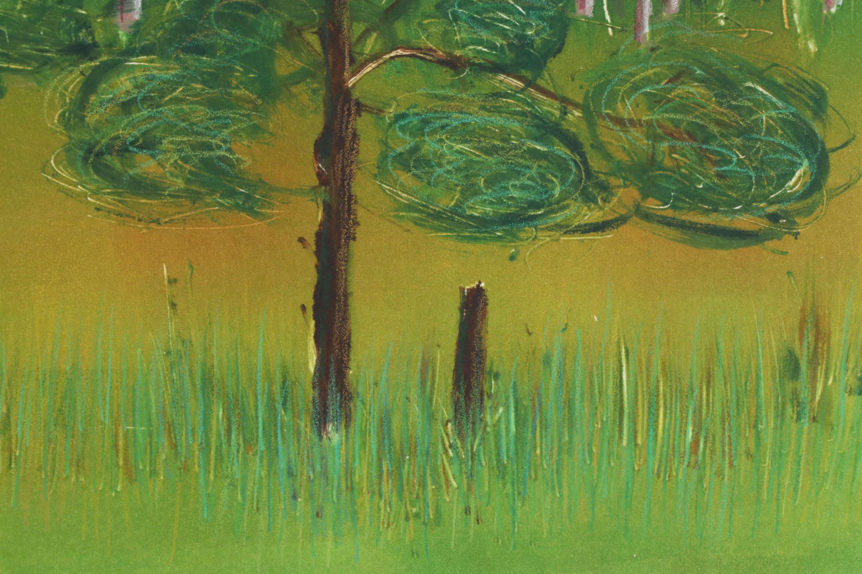 Thomas Norulak Monotype "Cook Forest From the Porch," 1997