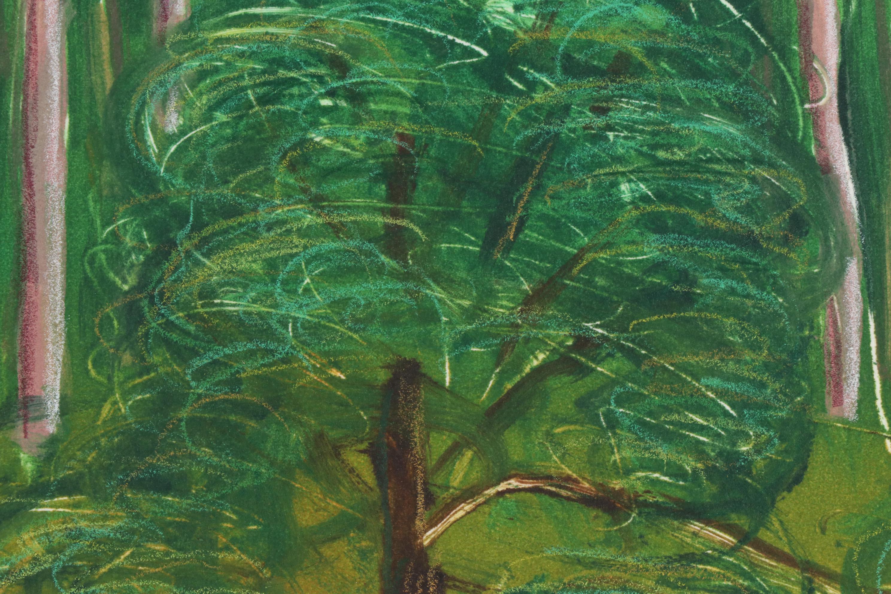 Thomas Norulak Monotype "Cook Forest From the Porch," 1997