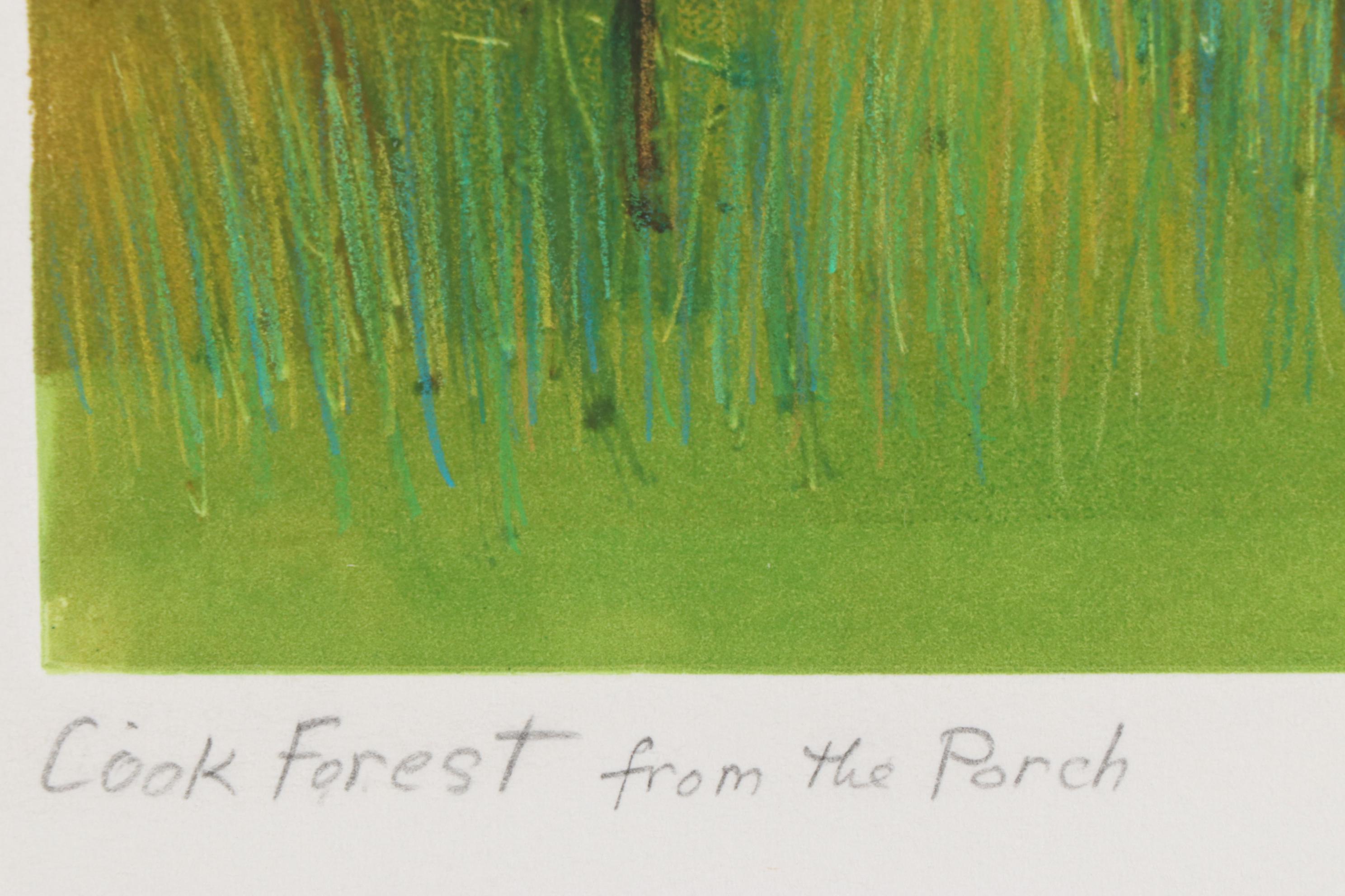 Thomas Norulak Monotype "Cook Forest From the Porch," 1997