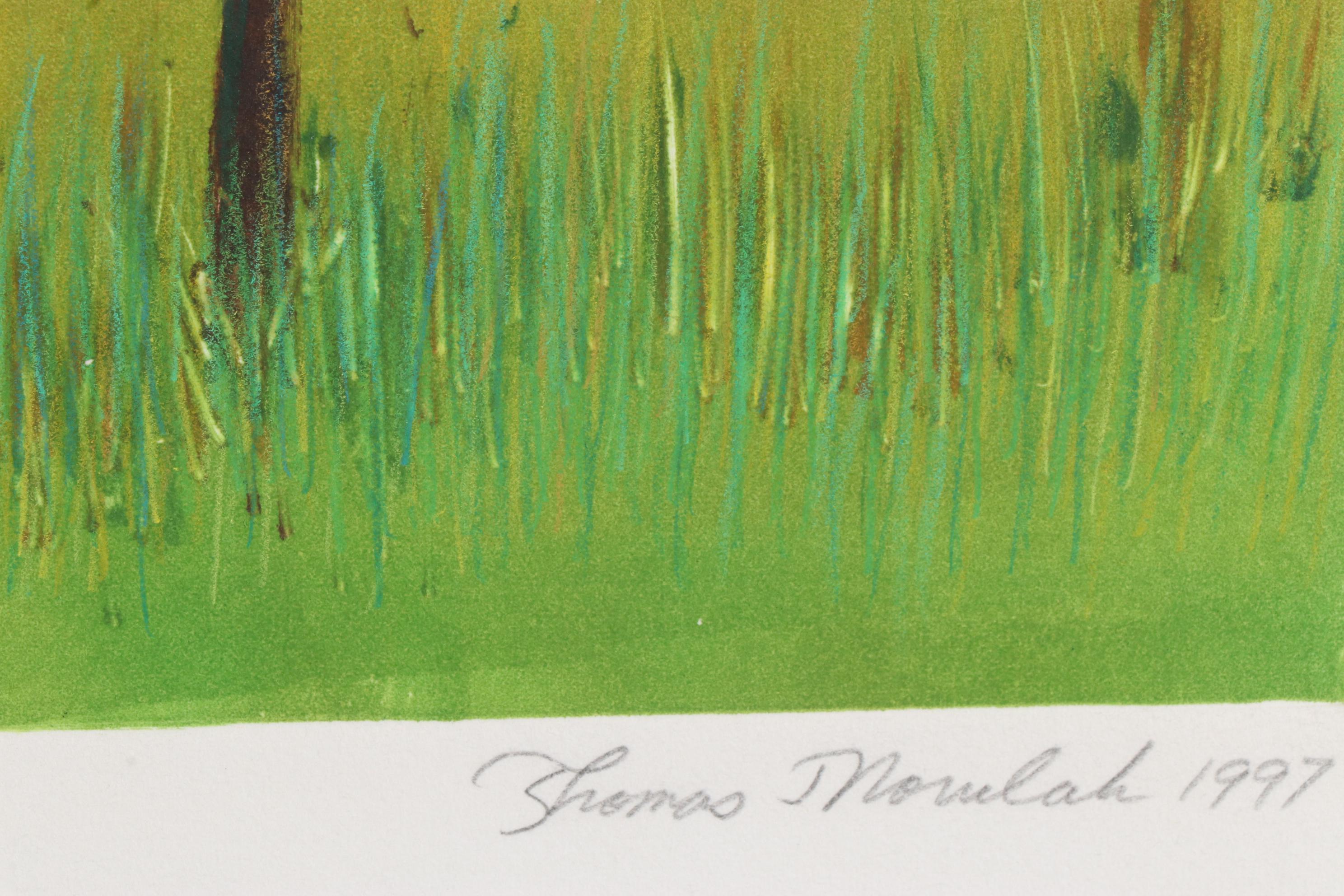 Thomas Norulak Monotype "Cook Forest From the Porch," 1997