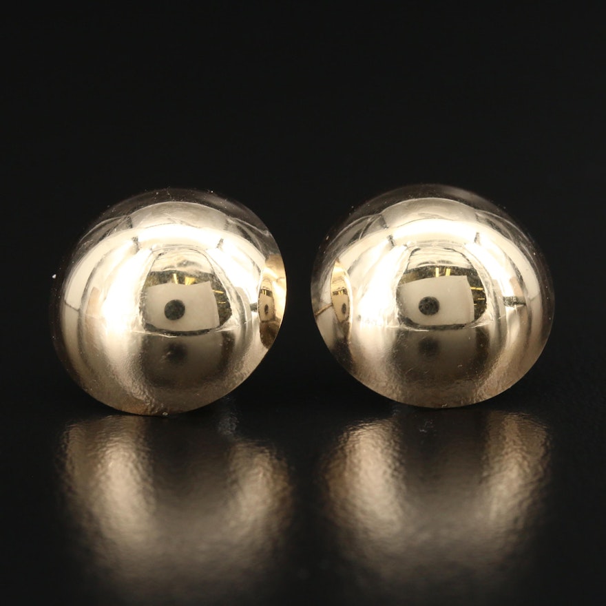 14K Button Earrings