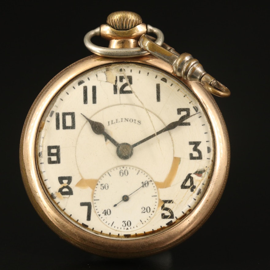 1920 Illinois Gold-Filled Open Face Pocket Watch