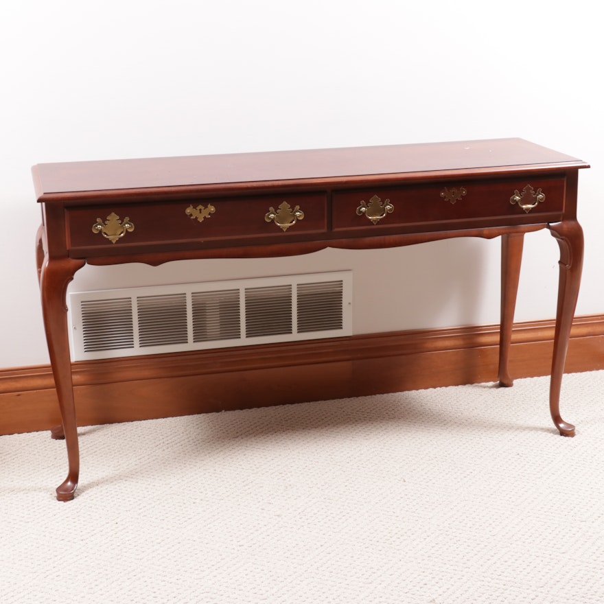 Stanley "American Craftsman" Queen Anne Style Cherry Console Table