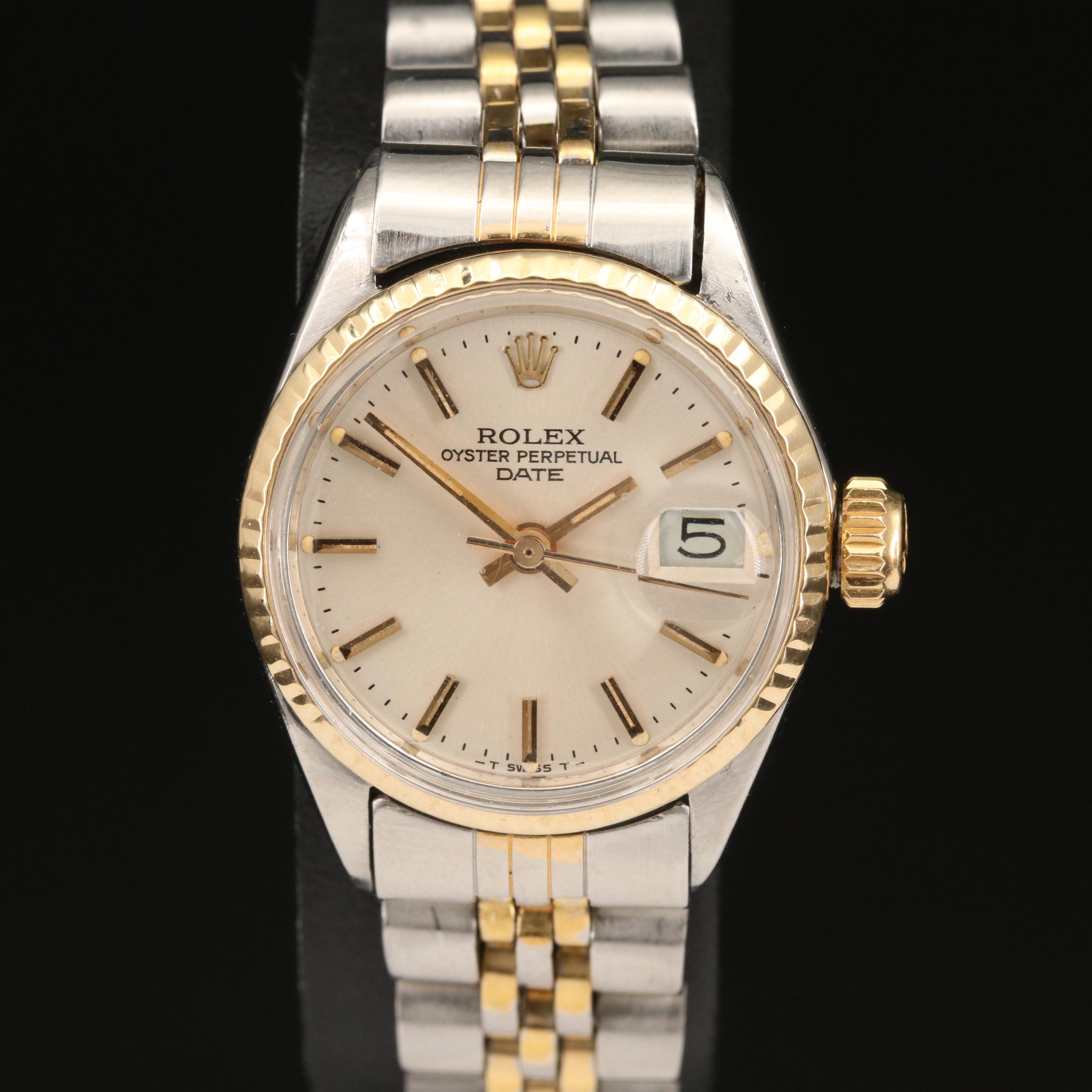 1971 Rolex "Datejust" Stainless Steel and 14K Automatic Watch