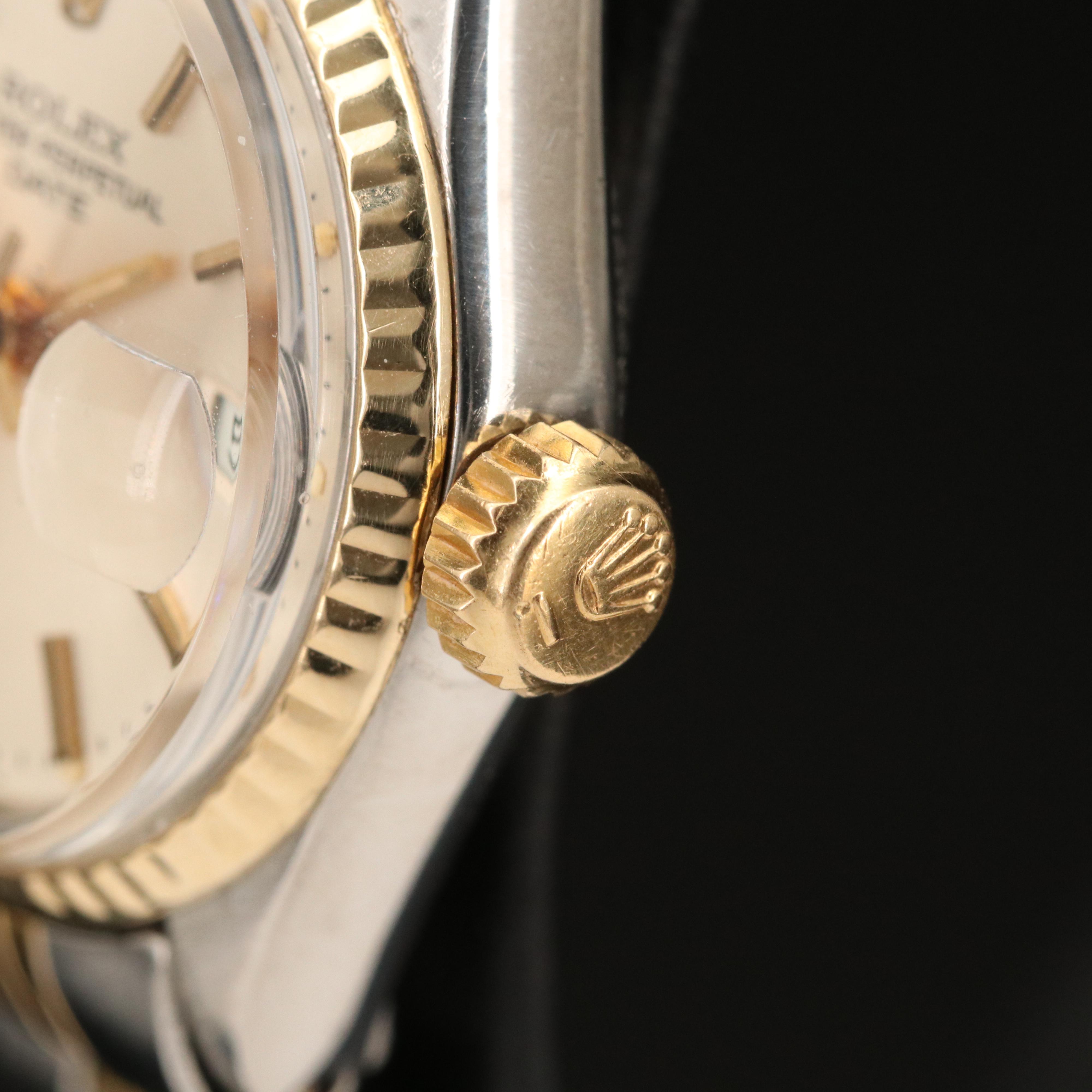 1971 Rolex "Datejust" Stainless Steel and 14K Automatic Watch