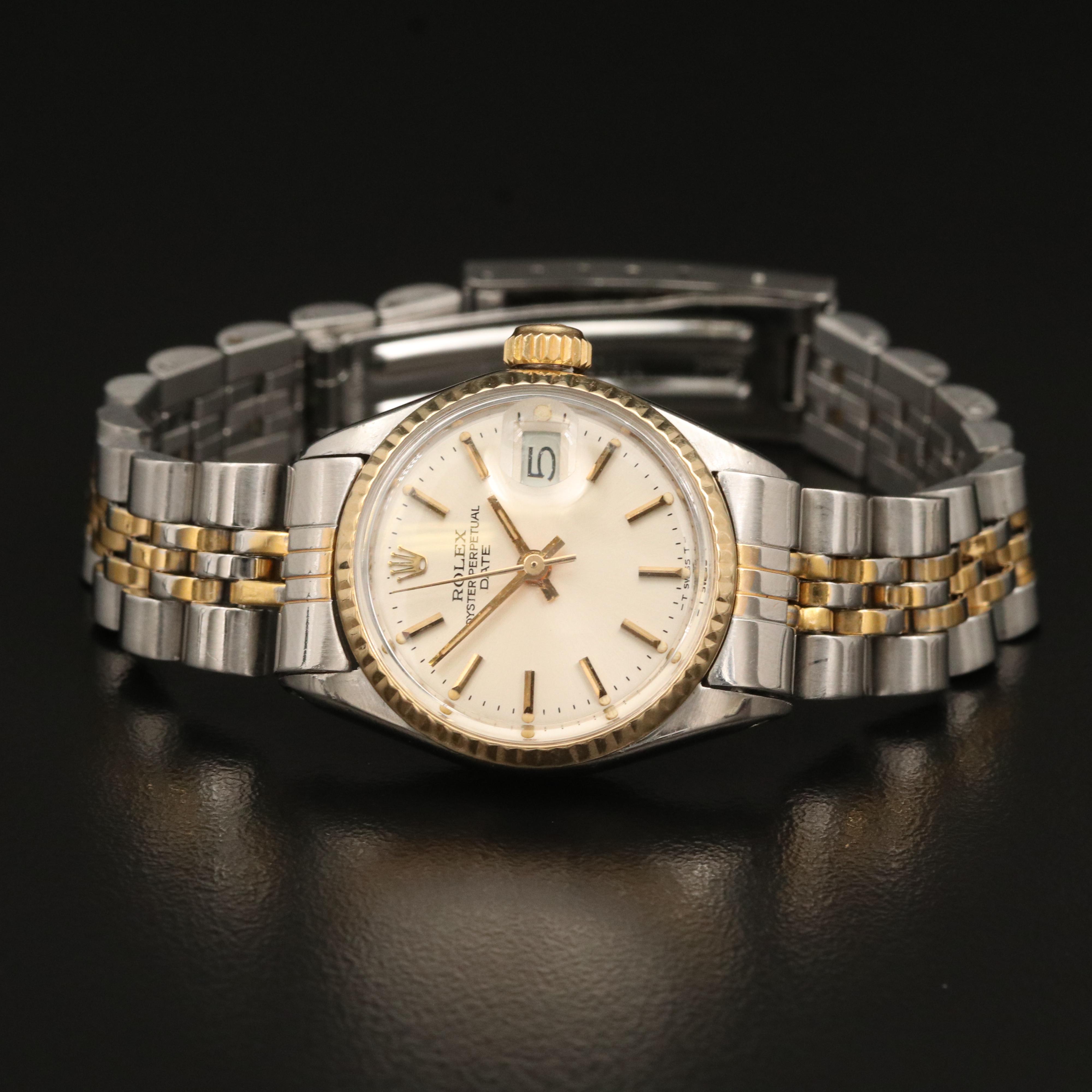 1971 Rolex "Datejust" Stainless Steel and 14K Automatic Watch