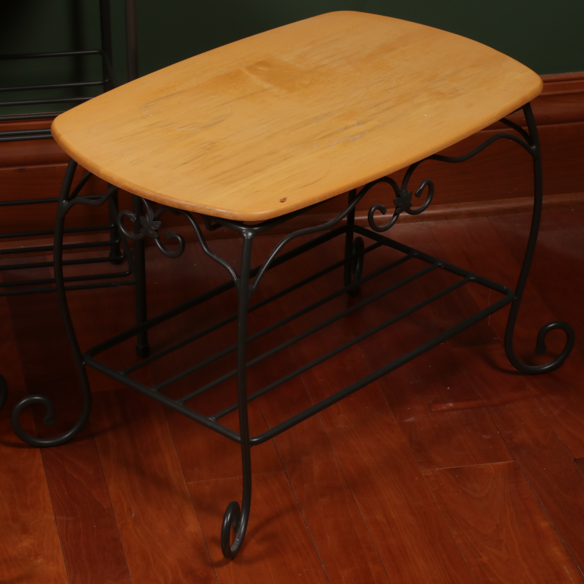 Longaberger Wrought Iron Five-Tier Stand, Side Tables and Basket Umbrella Stand