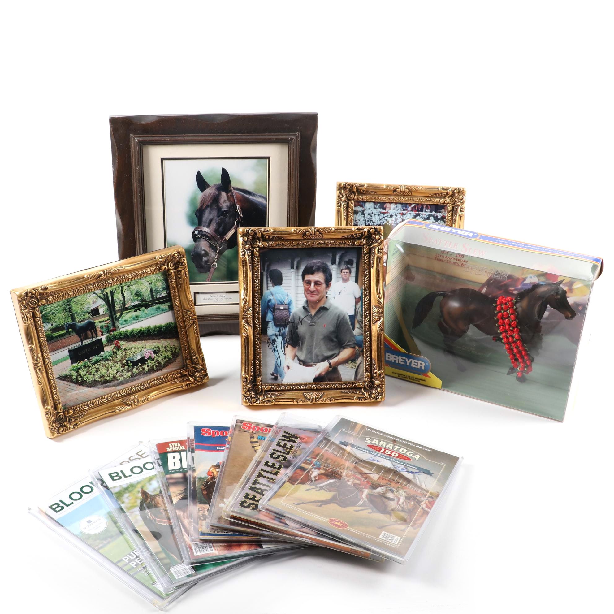 Seattle Slew Triple Crown Winner Memorabilia Collection with Secretariat Photo