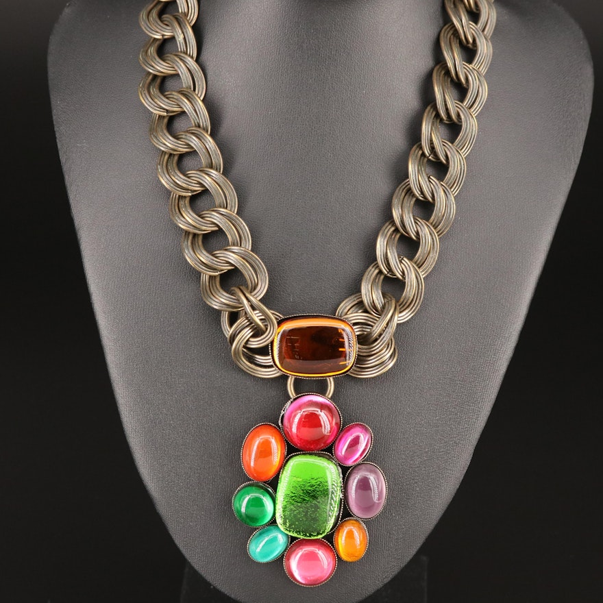 French Philippe Ferrandis Glass Necklace