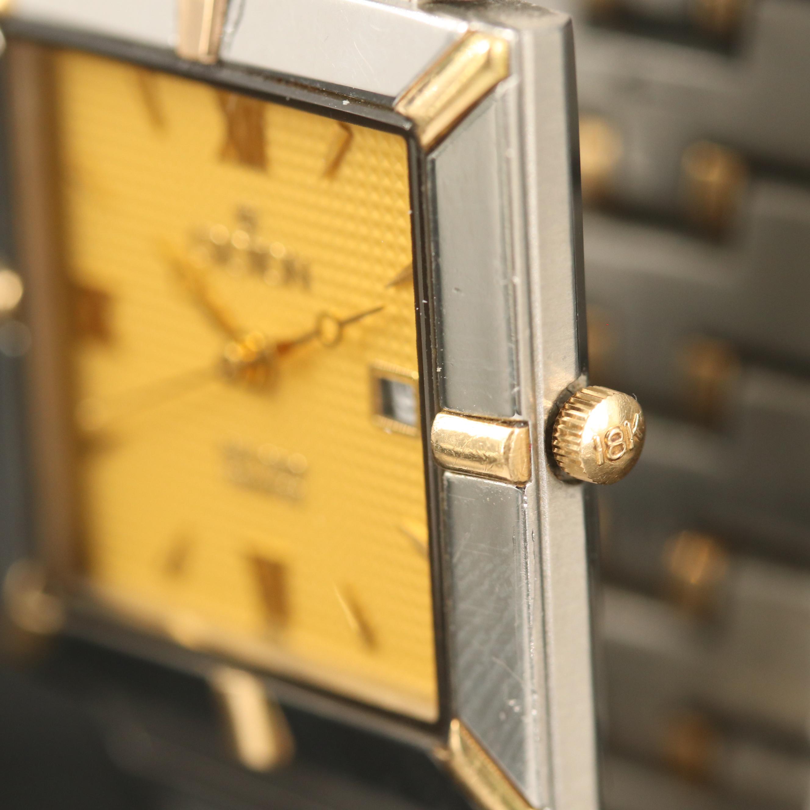 Croton "Equator" 18K Gold and Stainless Steel Quartz Watch