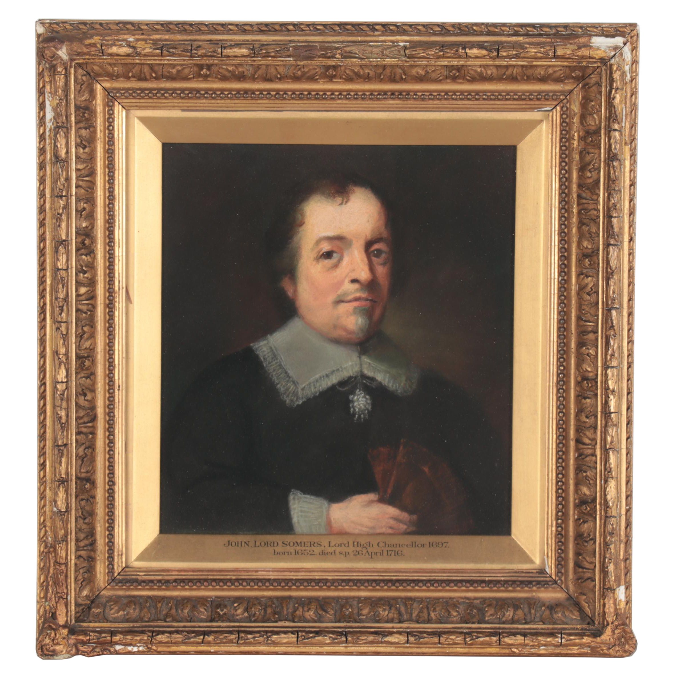 Pastel Drawing Portrait of John Lord Somers