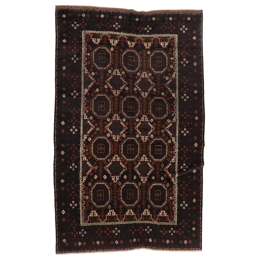 6'4 x 10'7 Hand-Knotted Afghan Baluch Wool Area Rug