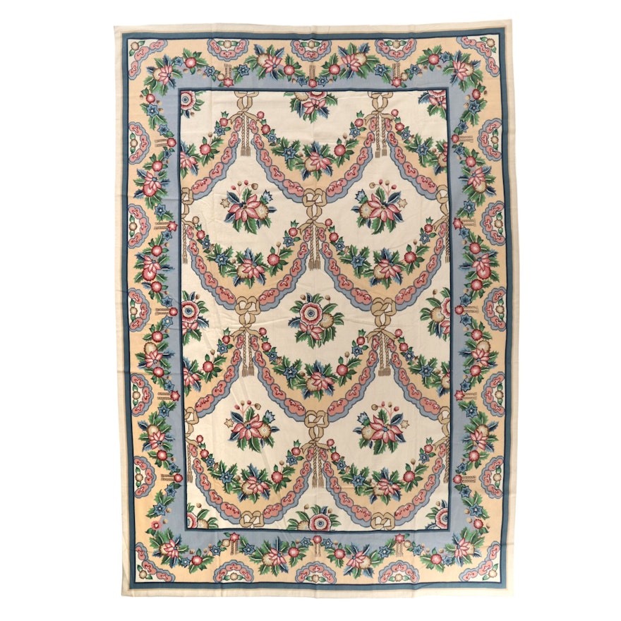 9'10 x 14'1 Handmade French Aubusson Style Needlepoint Room Sized Rug